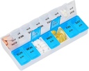 Pill Organizer 7 Day, Pill Box 2 φορές την ημέρα AM Pill Case, Weekly Pill Container Portable Travel Medicine Box for Vitamins and Supplements (Blue-White)