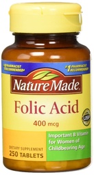 Nature Made Folic Acid (400 mcg) Δισκία, 250 Count, Συσκευασία των 2