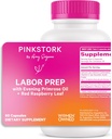 Pink Stork Work Prep Supplement – Primrose Oil & Red Raspberry Leaf for Third Trimester, Gentle Labor & Postpartum Support, Gebelik & Emzirme Güvenli, 60 Vegan Capsules