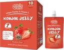 Konjac Jelly Pouch Drinkable Strawberry Flavor, 7 Calories, Gluten Free, Zero Sugar, Keto, Collagen, ve Vitamin C, Low Fat Health Fruit Snacks, Tatil Hediyeleri, 10 Paketler