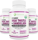 Max Absorption USDA Organic Milk Thistle Potent 5:1 Concentrated Extract (2000mg Strength) & Organic Dandelion Root | Silymarin Antioxidant Flavonoid | Liver Support Supplement (60 Count (Pack of 3))