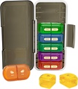 Haftalık Pill Organizer 2 Times a Day, Moisture-Proof, Detachable Karşılaştırmalar, AM PM Pill Box 2x 7 Gün, Travel Pill Organizer for Pills/Fish Oil/Medication /Vitamin/Supplements (Black + Color)
