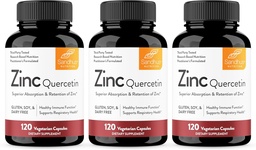 Zinc Quercetin του Sandhu 120 χορτοφαγικές κάψουλες (πακέτο των 3) 