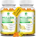 (2 Pack) 9, Lung Cleanse & Detox için 1 Mullein Gummies, Ekstra Kuvvetli Mullein Leaf Extract w/Quercetin, Bromelain, Elder & Marshmallow for Respiratory, Immune & Digestive, Vegan,120