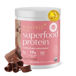 Boobie Σώμα Superfood Πρωτεΐνη Εγκυμοσύνη και μετά τον τοκετό Αντικατάσταση γεύματος Shake, Σοκολάτα Bliss Γεύση 