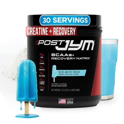 JYM Supplement Science Post JYM Active Matrix Blue Artic Freeze Amino Recovery Powder Pure Creatine HCL, BCAA’s, Glutamine, Carnitine, Betaine, Taurine for Strength, Repair, Performance 30 Services