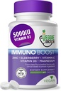 Immune Support Supplement (60 Tablet) - All Natural, Vegan - Elderberry, çinko, Vitaminler C, D3 for Immune System Boost - Immunity Supplement with Magnezyum for Daily Immune Support