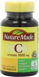 Nature Made Vitamin C 1000 mg δισκία, 100 μέτρα για να βοηθήσει την υποστήριξη του ανοσοποιητικού συστήματοςâ € (πακέτο των 3)