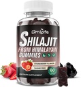 Shilajit Gummies για άνδρες & γυναίκες, 1000MG Shilajit συμπλήρωμα με 85+ Trace Minerals & Fulvic Acid για την ενέργεια, ασυλία, ζάχαρη-ελεύθερο, Φράουλα-60 Count