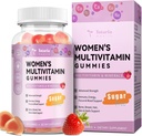 Totaria Sugar Free Multivitamin Gummies for Women 14+ w/Iron, Inositol, Folate, Biotin, Womens Daily Multivitamin Gummy w/Vitamin A, C, B, D3, K2, Saç için, Skin, Enerji, Immune, Strawberry Flavor