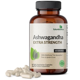 Futurebiotics Ashwagandha Extra Strength Stress & Mood Support with BioPerine - Μη ΓΤΟ Formula, 120 κάψουλες χορτοφάγων