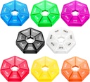 Ponpon 8pcs Kill Holder Box 7-Sided Φορητό κουτί κατόχου βιταμίνης Pill Organizer Planner Ιατρικής (8 Corlor)