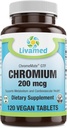 Livamed - Χρώμιο 200 mcg (ChromomeMate GTF) Veg Tabs 120 κόμης