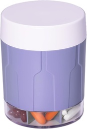 Betife Extra Large Supplement Organizer, Weekly Pill Organizer Bottle, Daily Pill Dispenser with 7 Large Compartments, Organizer to Hold 7 Day Vitamin Medication, 21 ετικέτες και μια βούρτσα καθαρισμού (Purple)