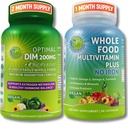 Vegan Multi-system Support with CoQ10, Omega-3, Probiotics & Turmeric - Βέλτιστη DIM 200mg με BioPerine & Crucefan λαχανικών & ολόκληρων τροφίμων Multivitamin Plus (χωρίς σίδηρο) για άνδρες & γυναίκες – Καθαρή ετικέτα