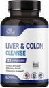 Liver Detox & Colon Cleanse - 2X Güçlü - Liver Cleanse Detox & Tamir - Kolon Cleanser & Detox - Premium Milk Butle Supplement - Men & Women - Vegan 90 Capsules