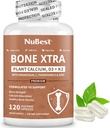 NuBest Bone Xtra Plant Based Bone Strength Formula with Calcium, Magnesium from Marine Algae, Phosphorus, Vitamin C, K2, D3 