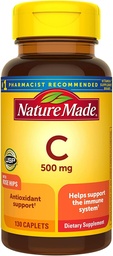 Nature Made Vitamin C 500 Mg Caplets με Rose HIPS, 130 δισκία (πακέτο των 3)