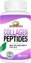 Rise-N-Shine Hydrolyzed Collagen Type I & III - Collagen Peptides Complex Συμπληρώματα για τα μαλλιά, το δέρμα, τα νύχια, και κοινή υποστήριξη - 30 κάψουλες (30-Day Supply)