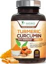Turmeric Curcumin Supplement 1950mg - 95% Κουρκουμινοειδή με Βιολογική Turmeric & BioPerine Black Pepper Extract για Καλύτερη Απορρόφηση, Nature's Vegan Joint Support, Non-GMO, Εμφιαλωμένο στις ΗΠΑ - 120 Κάψουλες