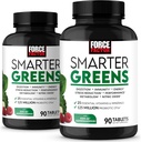 FORCE FACTOR Smarter Greens Tabletleri, 2Pack, Greens Supplement with 25+ Superfoods and Antioksis to improve Digestion, Reduce Stres, Immunity ve Support Metabolism, 180 Tabletler,