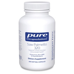 Καθαρές ενθυλακώσεις Saw Palmetto 320 - Λιπαρά οξέα & άλλα απαραίτητα θρεπτικά συστατικά για την υποστήριξη του μεταβολισμού & της λειτουργίας ούρων - με Saw Palmetto Extract - 240 κάψουλες Softgel