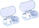 2 Üretilen Pill Case Organizer, Daily AM & PM Containers, Tıp Sahibi, İlaçlar için ideal, Vitamin, Tamam, Seyahat için Mükemmel, Purse (Beyaz)