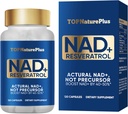 NAD+ συμπλήρωμα 1000 mg καθαρό οργανικό, υψηλότερο συμπλήρωμα ρεσβερατρόλης NAD+ Max απορρόφηση για την ενέργεια και την επισκευή DNA, την άμυνα γήρανσης, την υποστήριξη λειτουργίας εγκεφάλου, 120 κάψουλες