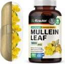 BIO KRAUTER Mullein Capsules 1200 mg 250 Kont - Pure Vegan Mullein Leaf Extract for Lungs - 125 Days of Supply - Lung Cleanse & Respiratory Support Supplements - No Fillers, Non-GMO
