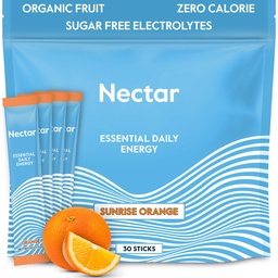 Nectar Energy Booster - Βιολογική καφεΐνη, B12 & Ηλεκτρολυτές - Ζάχαρη Χωρίς & Μηδέν θερμίδες – Υγιεινός Καφές, Ενεργειακό Ποτό & Εναλλακτική Σόδα – Συμπλήρωμα Ενυδάτωσης & Ενέργειας (Orange 30 Powder Packets)