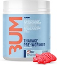 RAW Pre Workout Toz, Thavage (5 Peat, Red Gummy) - Chris Bumstead Sports Nutrition Supplement for Men & Women - Cbum Pre Workout for Working Out, Hydration, mental Focus & Energy - 40 Hizmetler