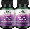 Swanson Vegan Collagen Builder - Διαθέτει Dermaval - μαλλιά, δέρμα, Nail Health - 60 Veg Caps (2 Pack)