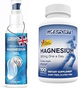 Yüksek Aborpsiyon Magnezyum Supplement (100 Kont) ve Gel Leg Cramps ve Sore Kass