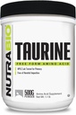 NutraBio Taurine Toz 500g | Pure Free-Form L-Taurine Amino Asit Supplement | Destekler Hücre Sağlığı, Enerji ve Sağlık | Non-GMO, USP Grade