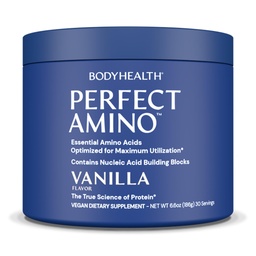 BodyHealth PerfectAmino Powder - BCAA και EAA Powder για προ και μετά την προπόνηση - Amino Acid Energy Drink for Men and Women to Support Lean Muscle and Recovery - Βανίλια - 30 Services