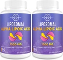 Liposomal Alpha Lipoic Acid 1500mg - με Acetyl-L-Καρνιτίνη 900mg & Ubiquinol 100mg & Βιταμίνη Ε 15mg, Συμπλήρωμα ALA για Αντιοξειδωτικά Γλυκόζη Μεταβολισμός Νεύρο Ενέργεια,60 Softgels (2 Φιάλη)