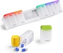 Haftalık Pill Organizer Manyetik, Emekli Pill Box 7 Gün 1 Gün Bir Gün Büyük Pill Vaka Seyahati, Hafta Günlük İlaç Yararı, Tıp Konteyneri Tamam Vitamini, White