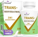 99% Ultra Purity Trans-Resveratrol 1100mg, 3-σε-1 Advanced Formula Organic Resveratrol συμπλήρωμα, Max Αντιοξειδωτικό, Αντι-Γήρανση, Υγεία του δέρματος, Επισκευή κυττάρων, Boost NAD+, Ανοσοποιητικό & Ενέργεια, 60 Caps