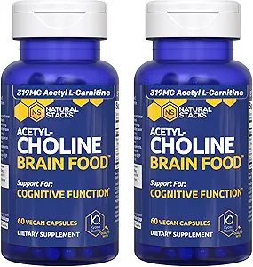 Acetylcholine Brain Food - Acetyl L-Carnitine & Alpha GPC συμπλήρωμα - Υποστηρίζει την παραγωγή Acetylcholine - Neurotransmitter συμπλήρωμα για Γνωστική λειτουργία - 120 κάψουλες
