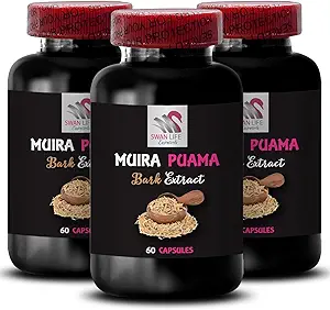 Energy Source - Muira PUAMA BARK Extract - Balanced Boost Blend, Adventure Ready, Natural Energy, Herbal Power, Performance Surge, Energizing Source, Daily Lift 3 Bottles 180 Capsules