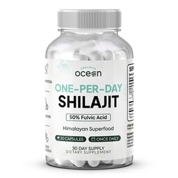Βιολογικός Ωκεανός Ένα-Per-Day Shilajit για τους άνδρες και τις γυναίκες - φυσικό συμπλήρωμα Shilajit για την απώλεια ηλικίας, δύναμη των οστών, υποστήριξη ορμονών και περισσότερα - 30 κάψουλες Shilajit
