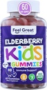 USDA Organic Elder Gummies for Kids | Immune Support Elderberry with çinko and Vitamin C - Gluten Free & Vegan Çocuk Vitaminleri - 60 | Sambucus Nigra Supplement