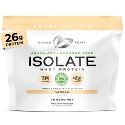 Μύες Fast Grass-Fed Πρωτεΐνες Whey Isolate, Όλα τα φυσικά ορμονών Δωρεάν Ζυμαρικά, Whey Isolate Πρωτεΐνη Σκόνη για άνδρες και γυναίκες, Καθαρό, χωρίς γλουτένη, Delicious Isolate Πρωτεΐνη - Βανίλια, 2lb