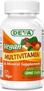 Deva Vegan Multivitamin and Mineral Supplement - Φόρμουλα μιας φοράς ανά ημέρα με πράσινο - Βιταμίνες A, C, D, E, B Complex, Υψηλής ισχύος διαμόρφωση για την καθημερινή υγεία και ευεξία - 90 Επικαλυμμένα δισκία, 1- Pack