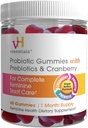 vH temelleri Probiyotik Gummies with Prebiyotiks & Cranberry, Yoğun Tract Health, Supports Vaginal Microflora Balance for a natural Feminine Tract, 60 Count