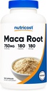 Nutricost Κάψουλες ρίζας Maca (Lepidium meyenii) 750mg, 180 κάψουλες, 180 εξυπηρετούν