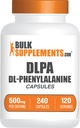 BulkSupplements.com Κάψουλες DL-Φενυλαλανίνης - κάψουλες DLPA, DL-Φενυλαλανίνη 500mg - DLPA Συμπληρώματα, Χωρίς Γλουτένη - 2 κάψουλες ανά Σερβίρισμα, 240 κάψουλες (πακέτο του 1)