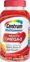 Centrum MultiGummy Omega 3 Gummy Πολυβιταμίνη για Ενήλικες, Πολυβιταμίνη/Πολλαμινικό Συμπλήρωμα, Φράουλα/Λεμόνι/Γεύσεις πορτοκαλιού - 100 Count