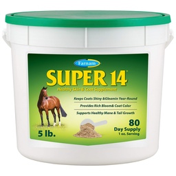Farnam Super 14 Healthy Skin & Coat συμπλήρωμα για τα άλογα, Διατηρεί Coats Shiny & Gleaming έτος-Round 5 Λίρες, 80 ημέρες εφοδιασμού