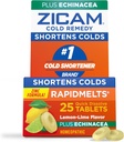 Zicam Ψευδάργυρος Ψυχρή θεραπεία Ταχεία Μελίλια Γρήγορης Διάλυσης Δισκία Λεμόνι-Lime Γεύση με Echinacea 25ct
